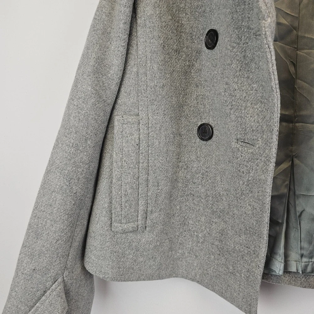 J.Crew Womens 8 Stadium Cloth Gray Wool Coat Nello Gori Jacket Quiet Luxury City - Picture 15 of 16